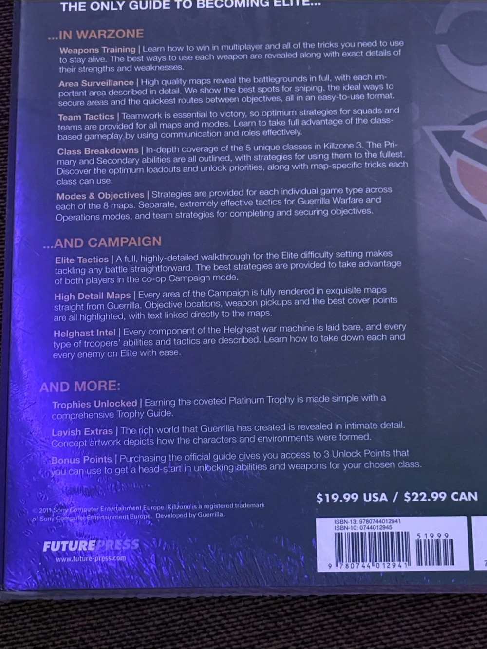 Killzone 3 Official Strategy Guide, Sealed